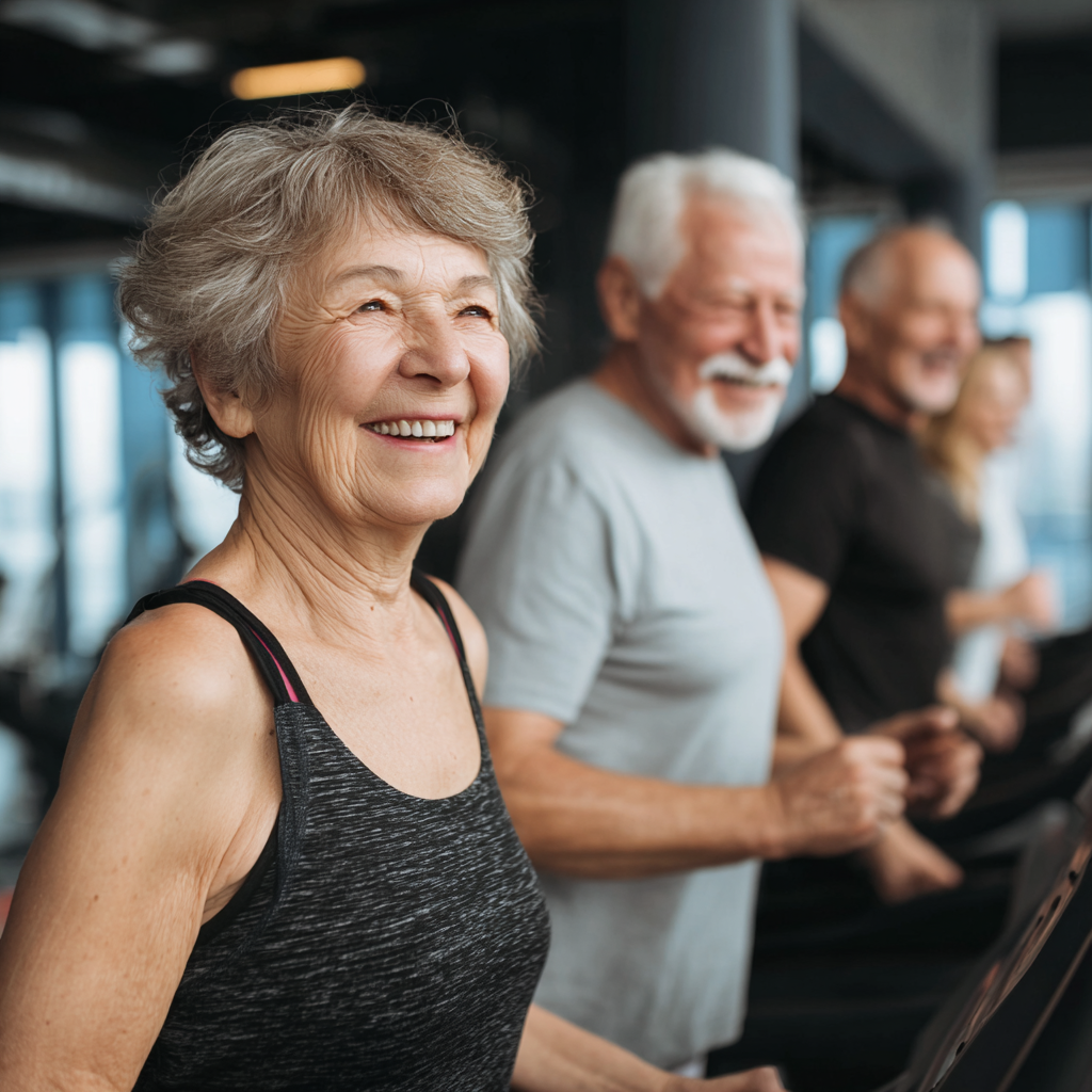 Happy Ukrainian family with elderly grandparents and middle-aged adults walking together in a park, demonstrating multi-generational active lifestyle